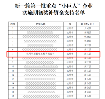 華新機電晉升國家重點“小巨人”啦！